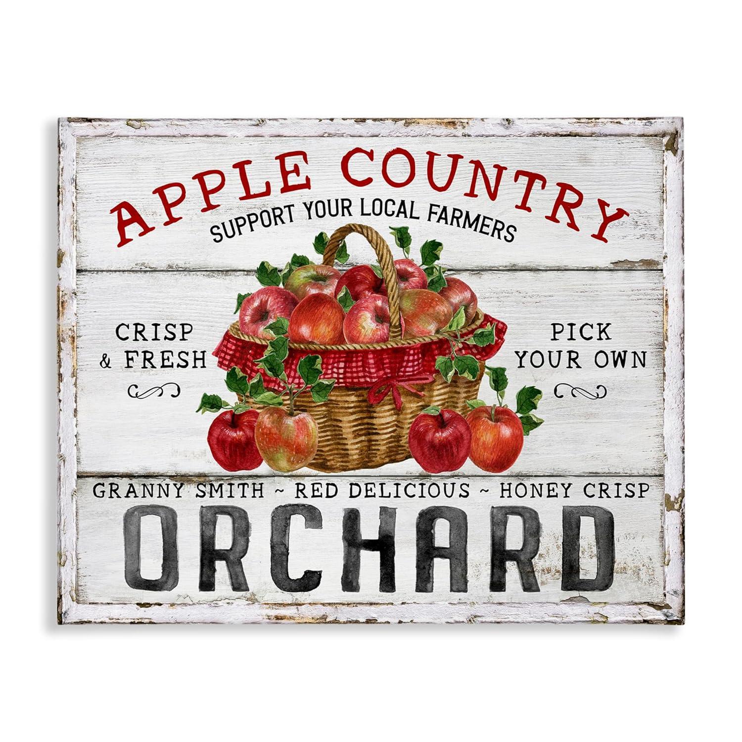 Stupell Industries Rustic Apple Orchard Holiday Painting Gallery Wrapped Canvas Art Prints Wall Art, 20 x 16