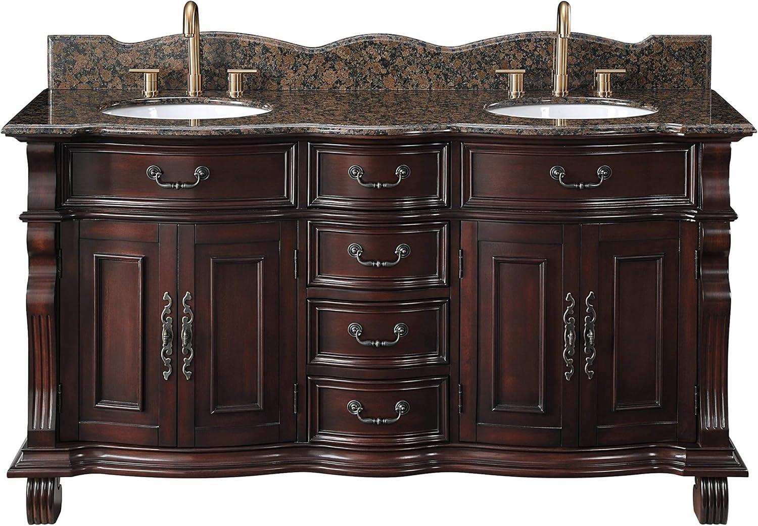 64" Timeless Classic style Hopkinton Double Sink Bathroom Vanity