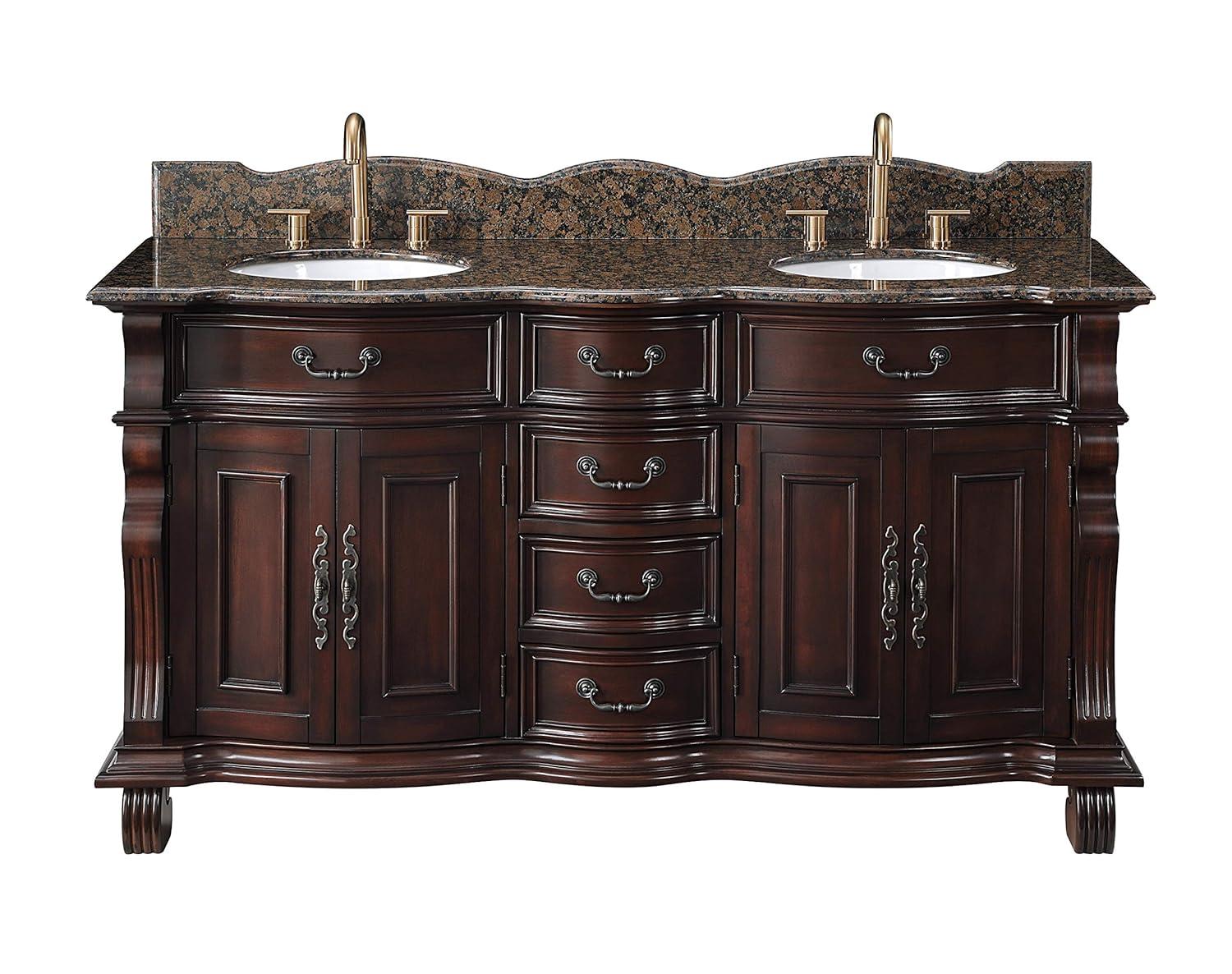 64" Timeless Classic style Hopkinton Double Sink Bathroom Vanity