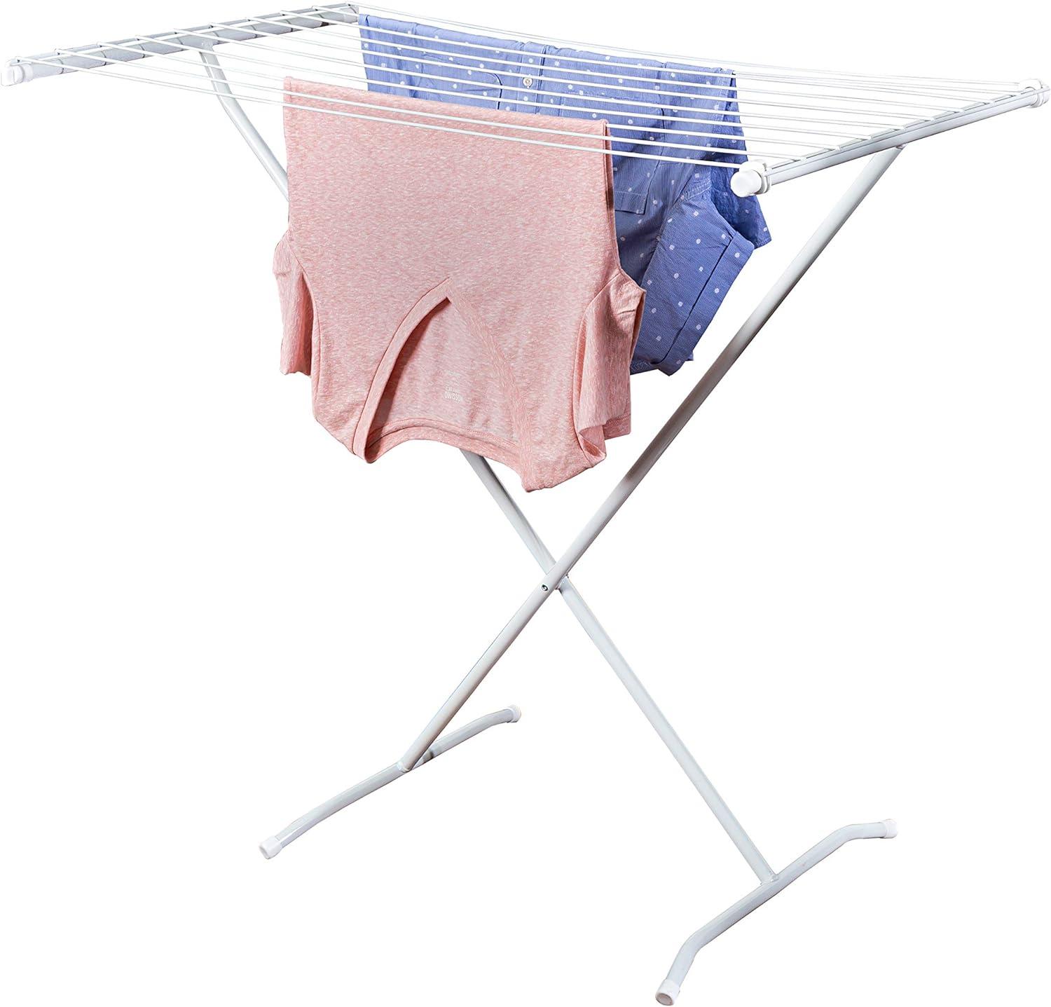 Honey-Can-Do Collapsible Steel X-Frame Freestanding Clothes Drying Rack, White