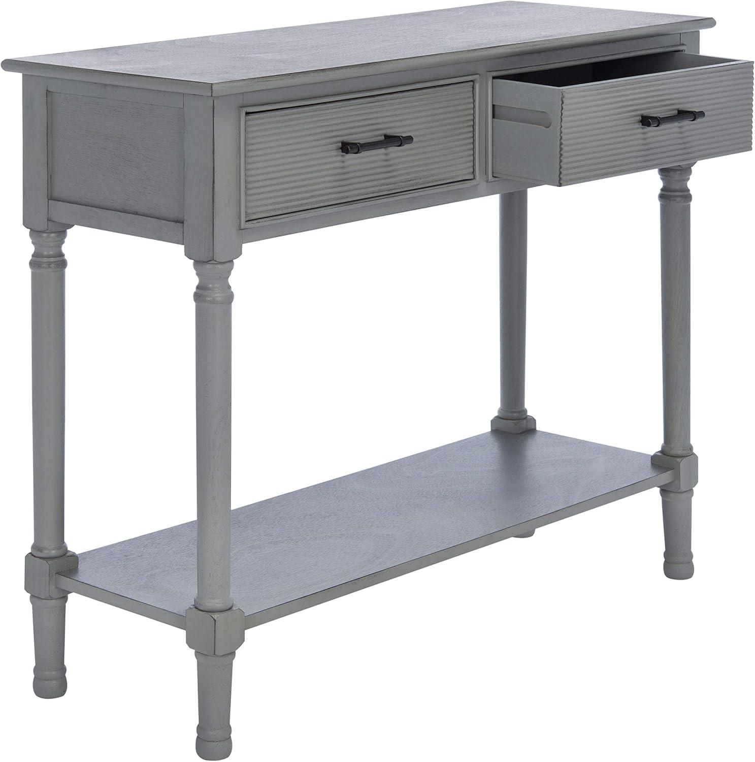 SAFAVIEH Ryder Solid 2 Drawer Console Table, Distressed Grey