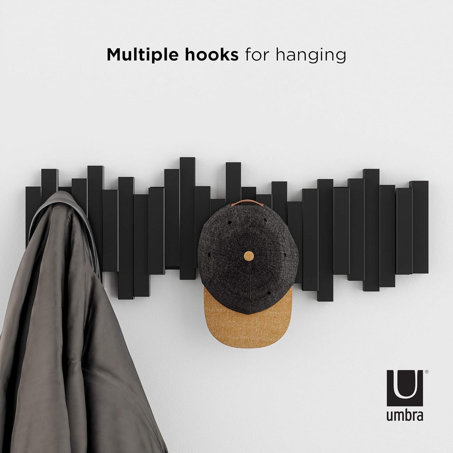 Umbra Sticks 5 Hooks Wall Mounted Coat Rack Black