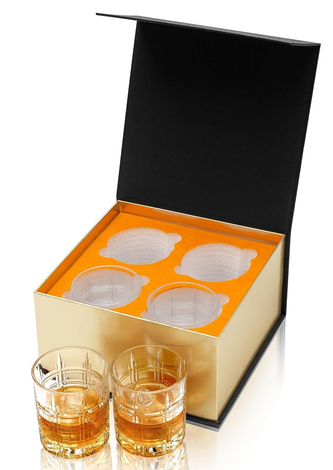 KANARS Whiskey Glasses Set of 4, 10 oz Rocks Glassware for Scotch Bourbon Liquor, Whisky Tumbler