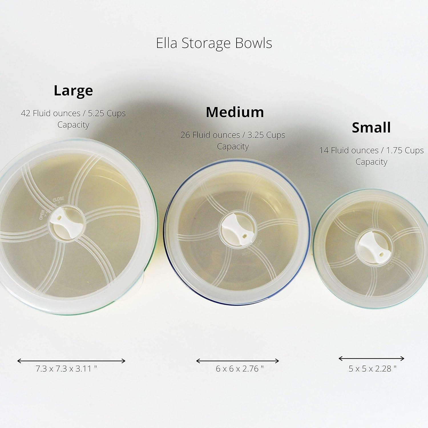 Ella 3 Piece Stoneware Storage Bowls Set with Lids
