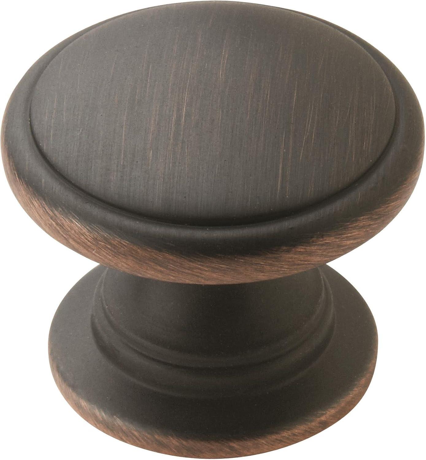 Oil Rubbed Bronze Round Cabinet Knob with Mounting Hardware