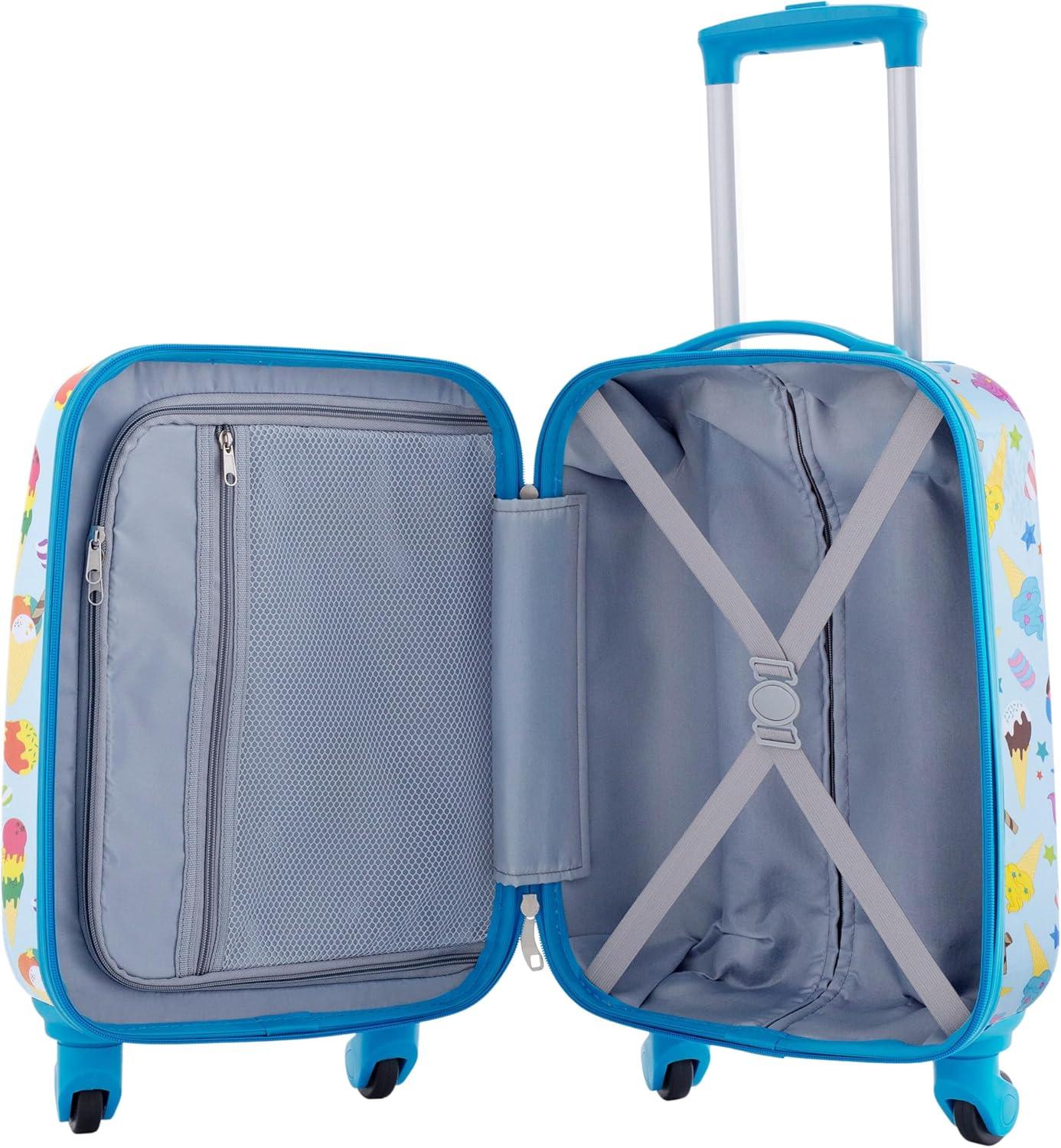 Travelers Club Kids' 5pc Hardside Checked Spinner Luggage Set - Ice Cream