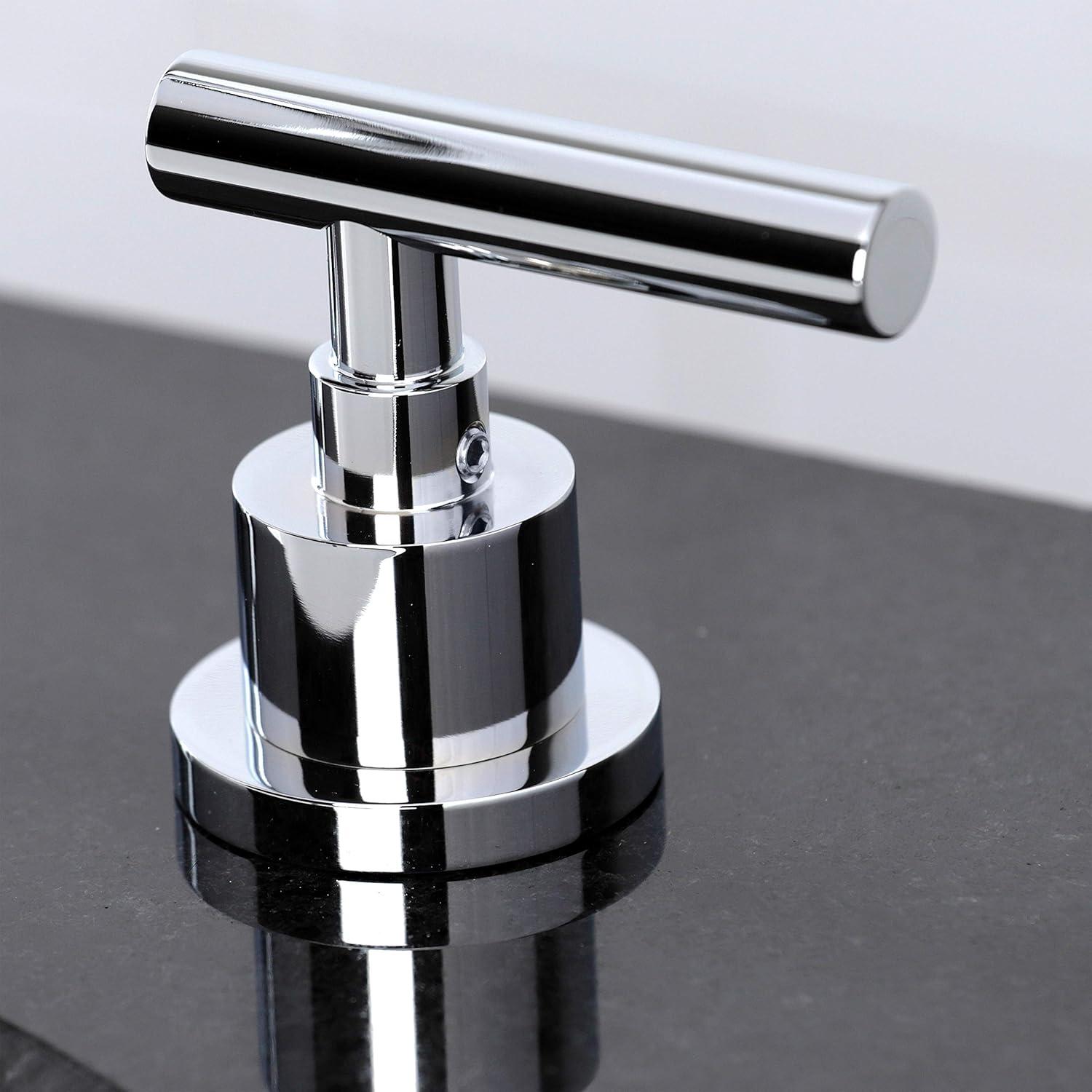 Kingston Brass Manhattan Two-Handle 3-Hole Deck Mount Widespread Bathroom Faucet with Brass Pop-Up Drain