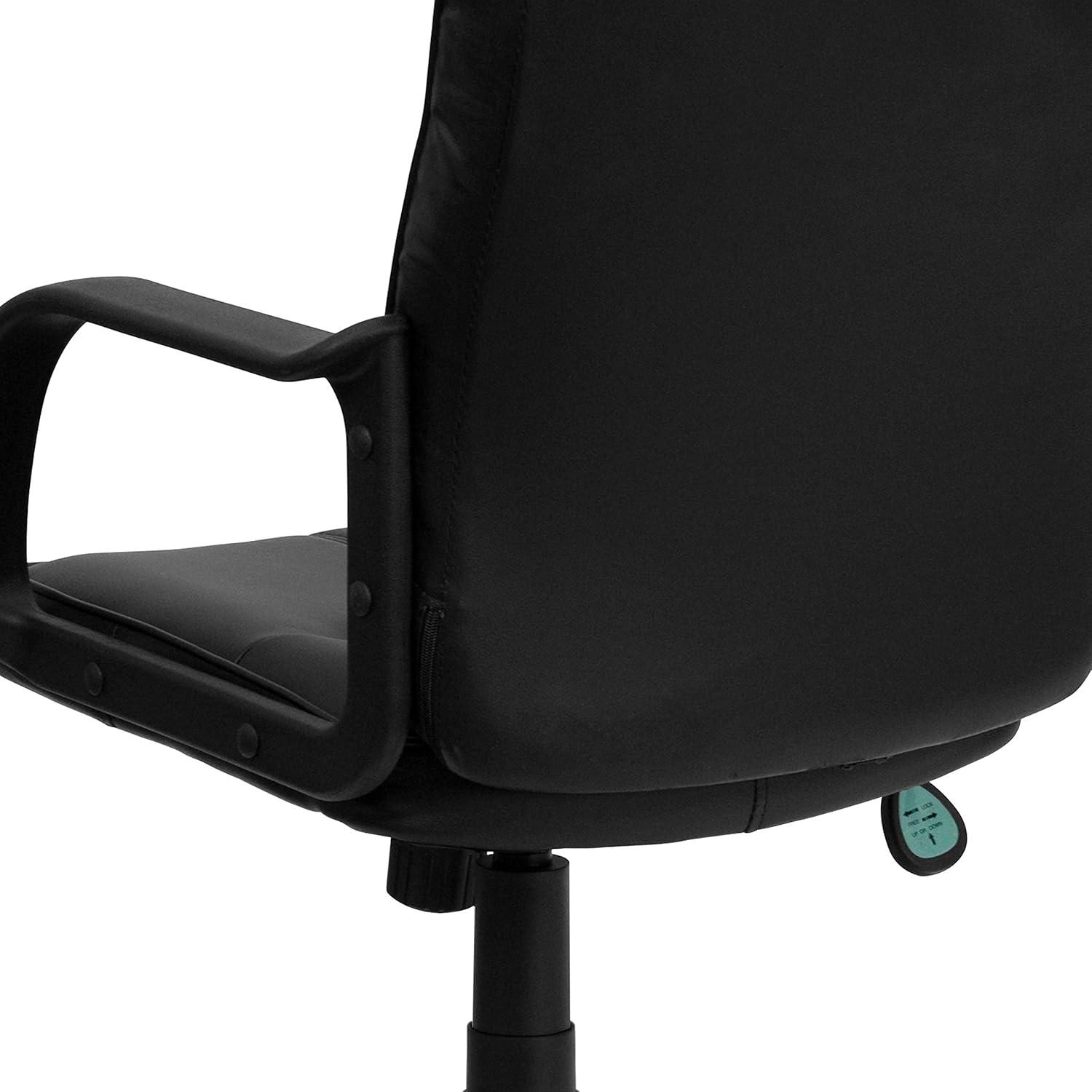 CintBllTer -Back Black LeatherSoft Swivel Task Office Chair with Arms