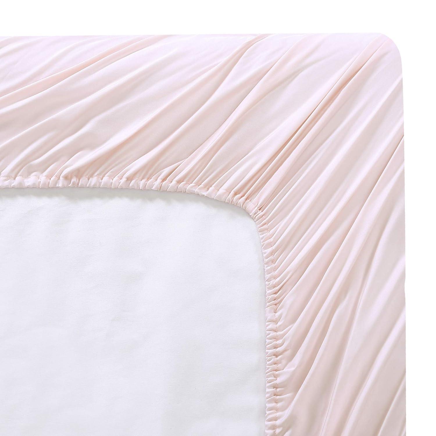 Brielle Home  300 Thread Count TENCEL Lyocell Sateen Sheet Set Blush Queen