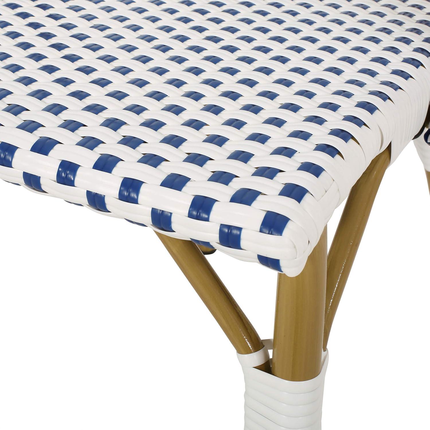 Christopher Knight Home Elize 4pk Outdoor French Cafe Chairs - Blue/White/Bamboo