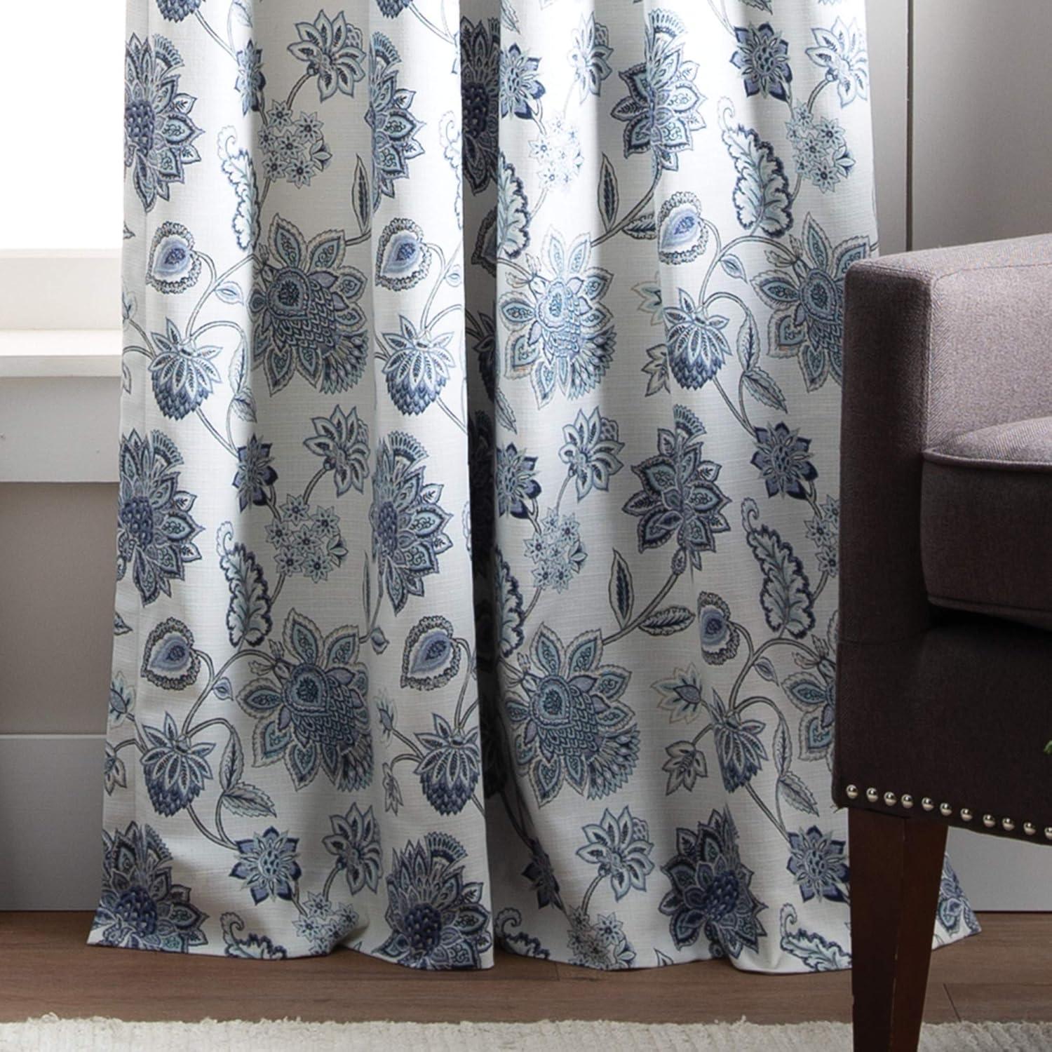 Jakarta Cotton Blend Floral Blackout Rod Pocket Curtain Panels