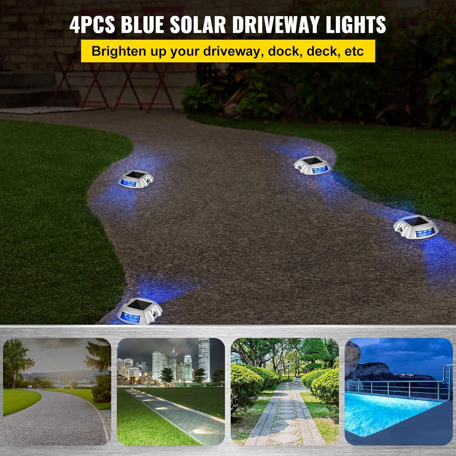 Solar Blue Aluminum LED Pathway Lights Multipack