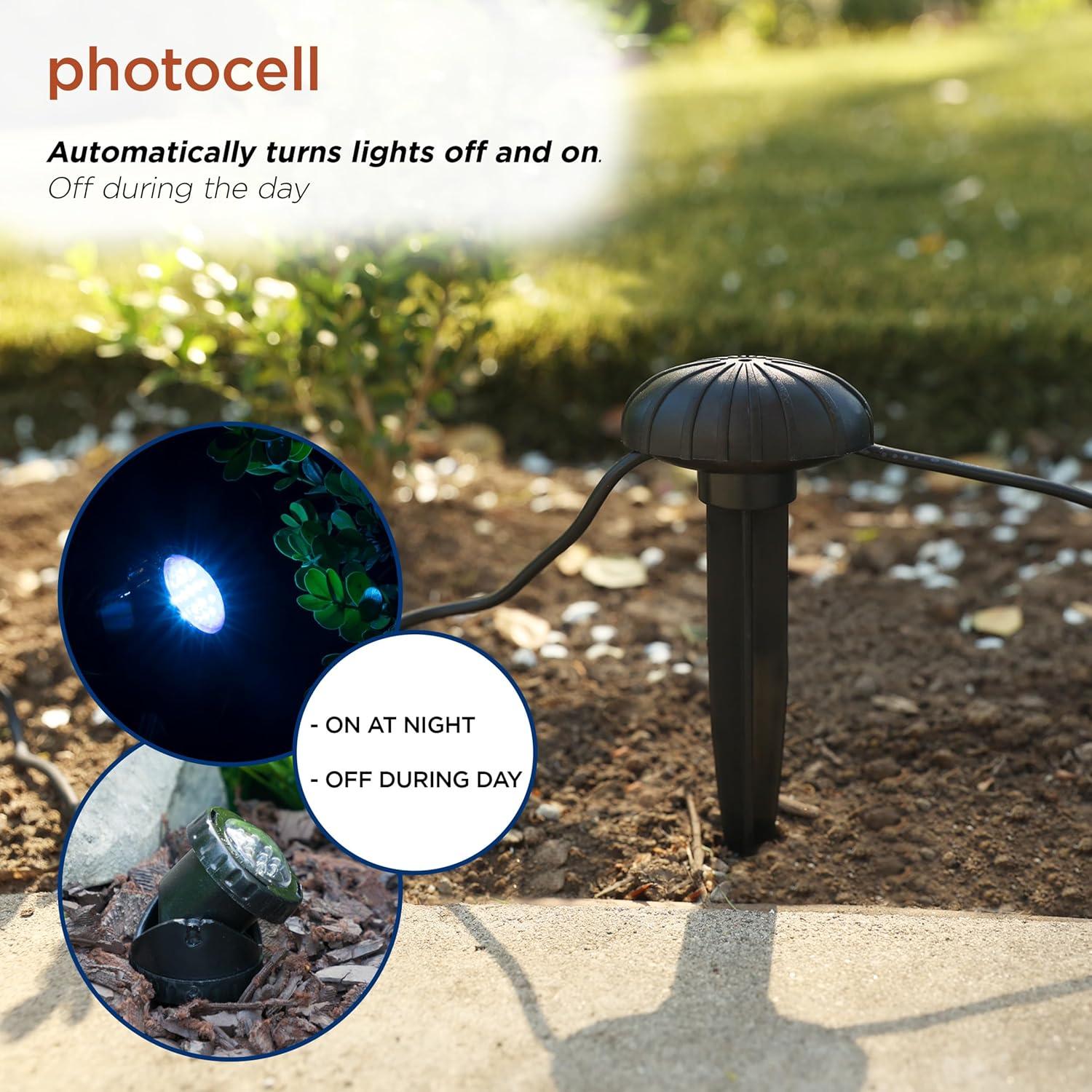 LED Submersible Light with Photocell & Transformer - Alpine Corporation: Weather-Resistant, Electric Powered Landscape Ground Spotlight