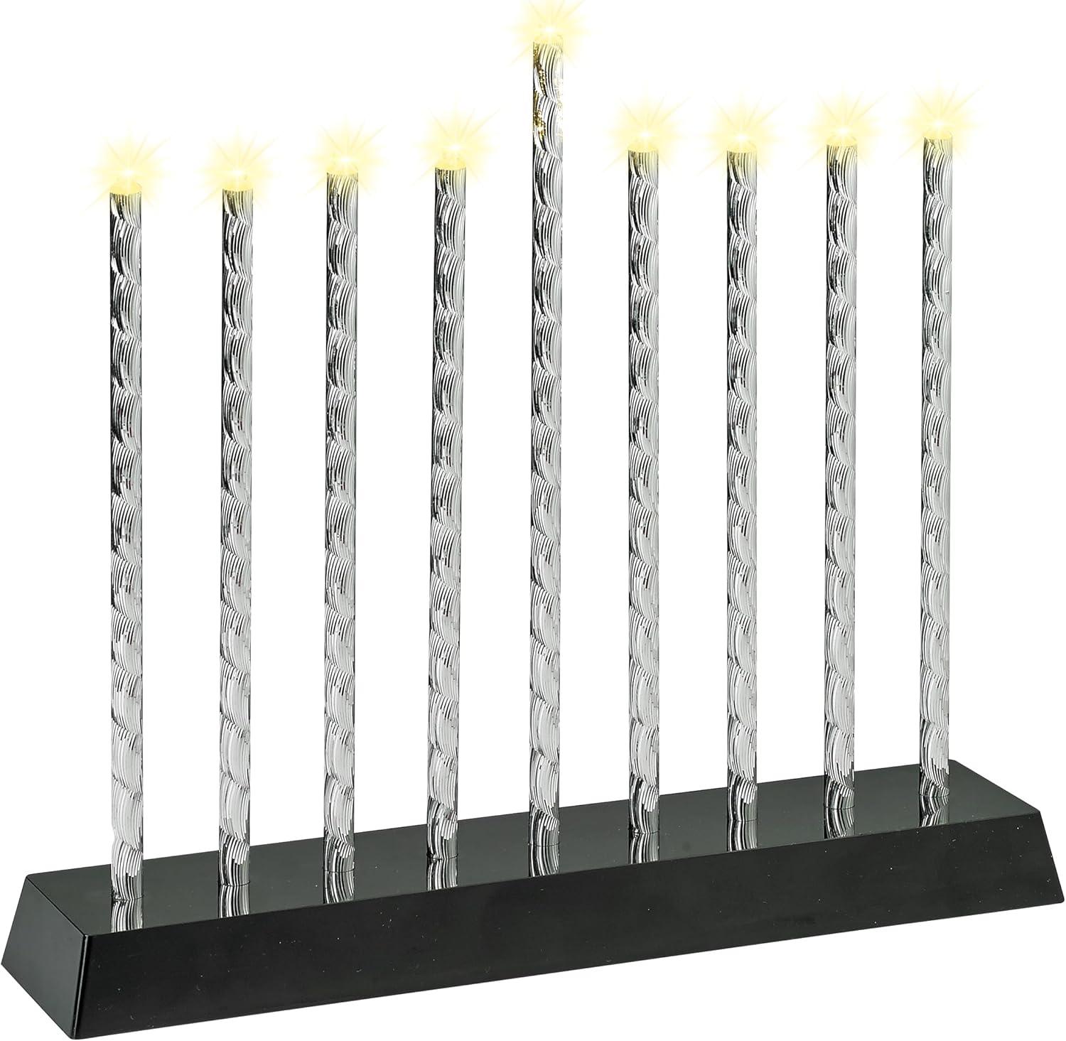 Rite Lite Diamond Cut LED Electric Menorah Hanukkah Menorah with Sequential Lighting, Chasing & Blinking Lights Elegant & Modern Chanukah Gifts Decor Jewish Holiday Party Favors Decorations