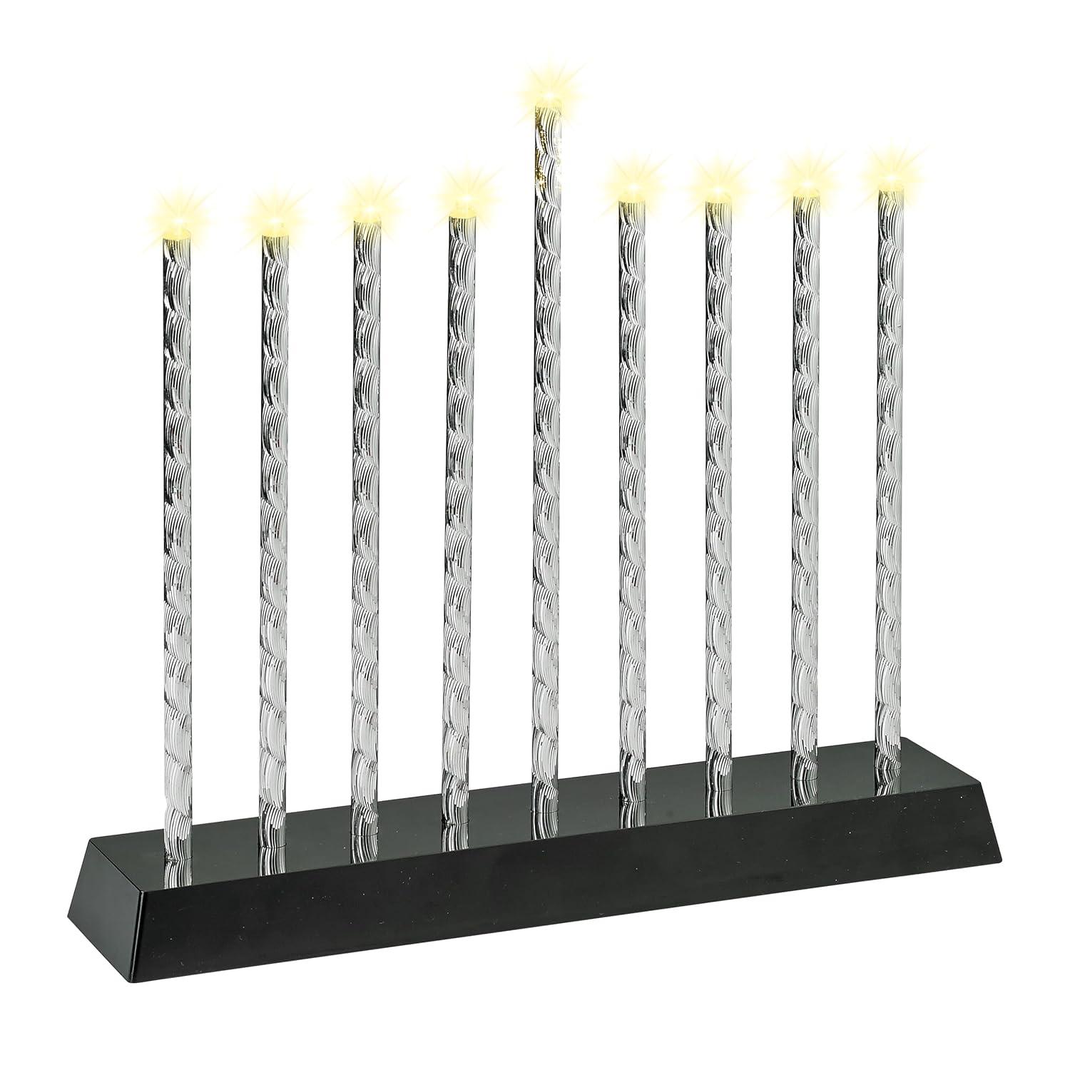 Rite Lite Diamond Cut LED Electric Menorah Hanukkah Menorah with Sequential Lighting, Chasing & Blinking Lights Elegant & Modern Chanukah Gifts Decor Jewish Holiday Party Favors Decorations