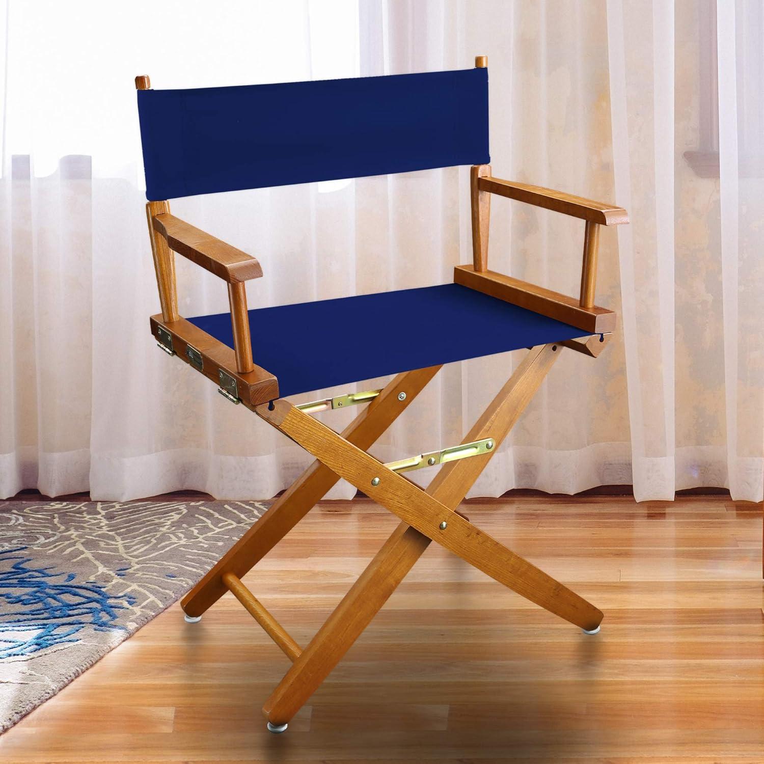 Casual Home Extra-Wide Premium 18" Directors Chair Mission Oak Frame W/Royal Blue Color Cover