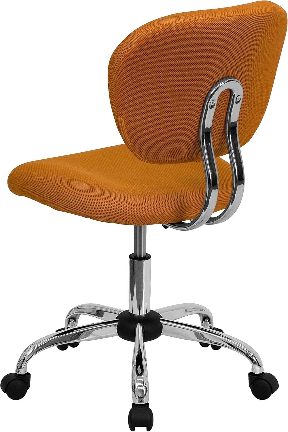 BizChair Mid-Back Orange Mesh Padded Swivel Task Office Chair with Chrome Base