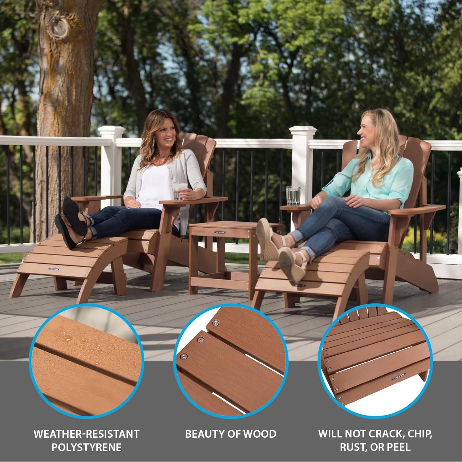 Weather-Resistant Polystyrene Adirondack Chair with Arms