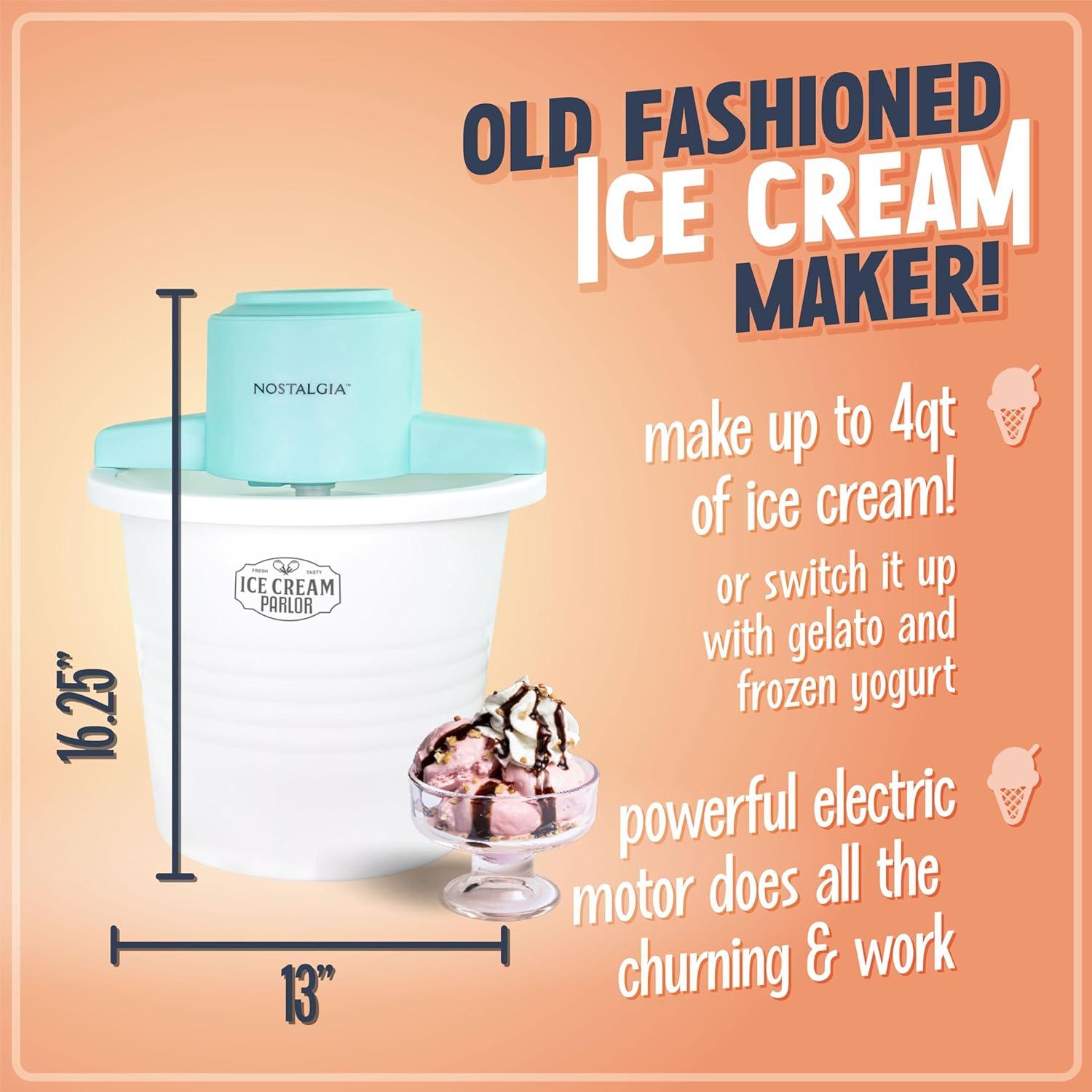 Nostalgia Nostalgia 4-quart Parlor Electric Ice Cream Maker - White