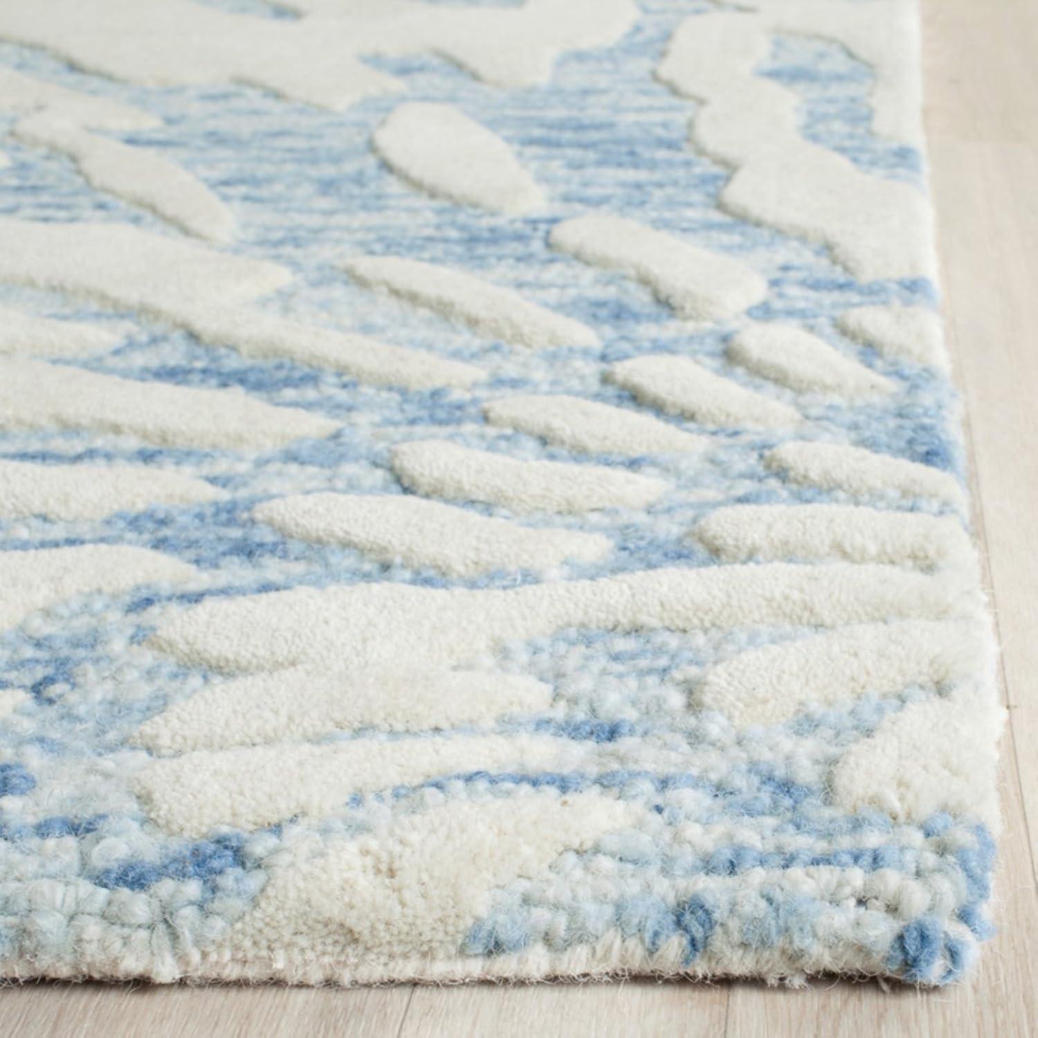 Bella BEL129 Hand Tufted Area Rug - Dark Blue/Ivory - 8'x10' - Safavieh.