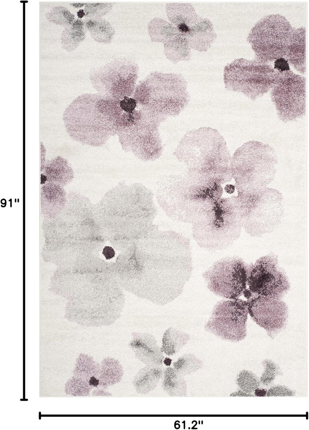 Adirondack ADR123 Power Loomed Area Rug - Ivory/Purple - 5'1"x7'6" - Safavieh.