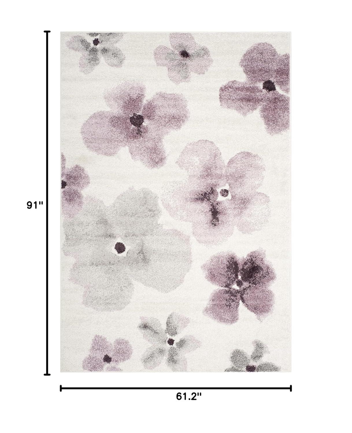 Adirondack ADR123 Power Loomed Area Rug - Ivory/Purple - 5'1"x7'6" - Safavieh.