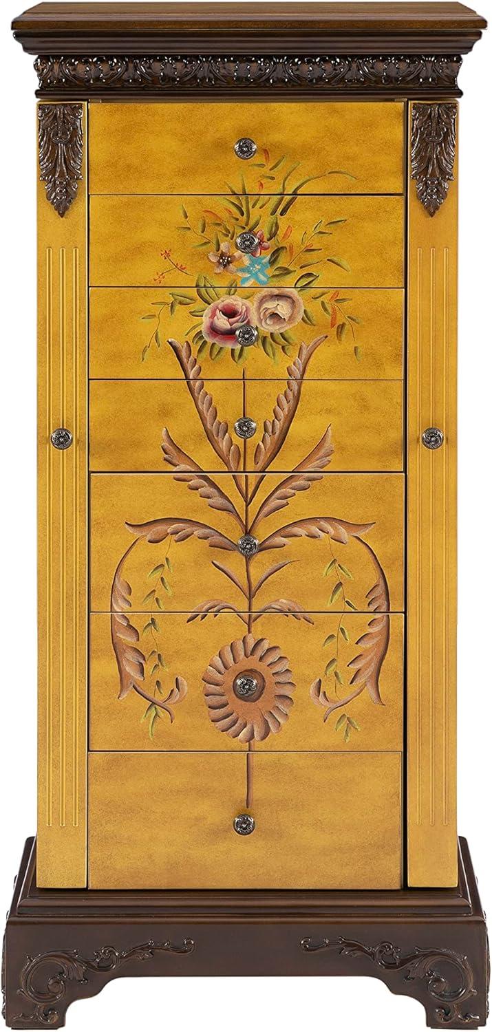 Powell Masterpiece Hand-Painted Jewelry Armoire, Antique Parchment