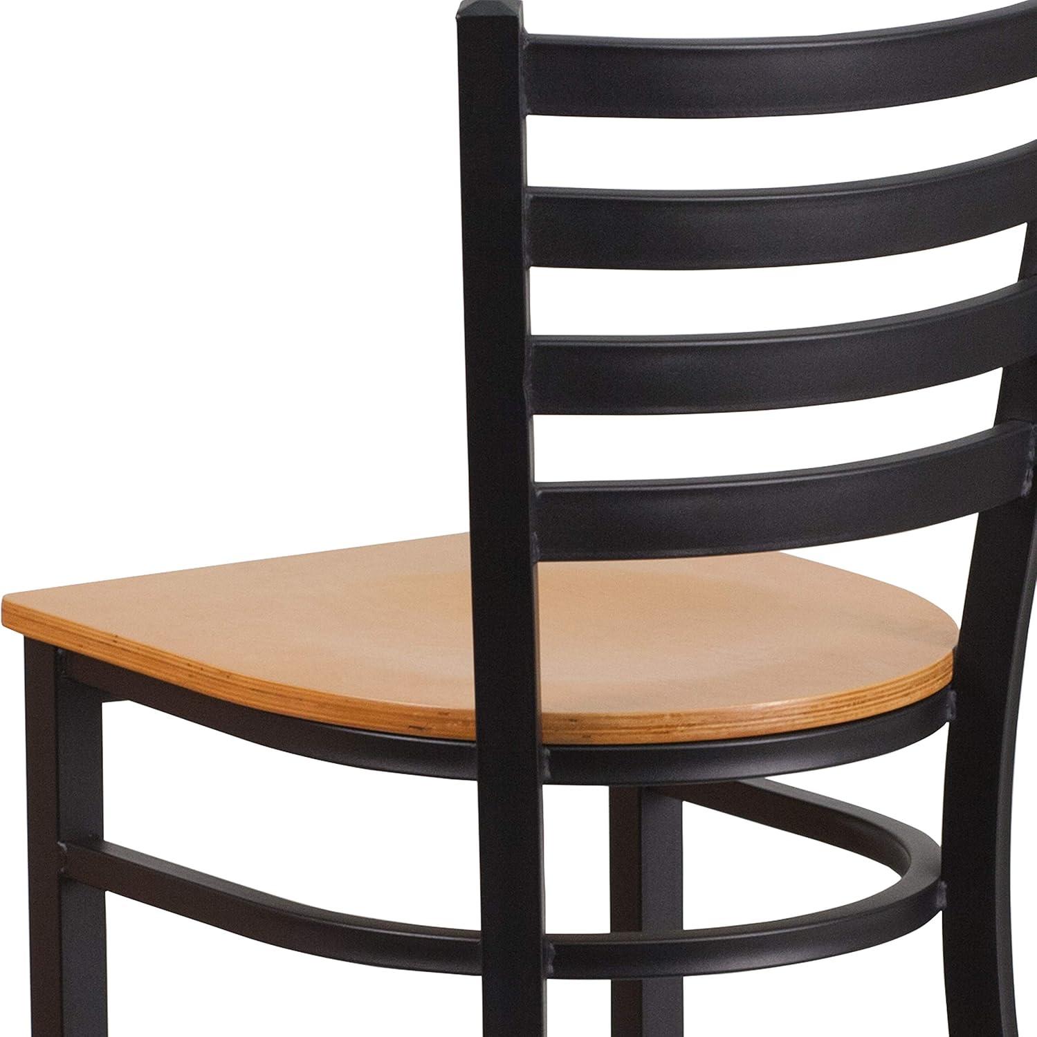 Flash Furniture Black Ladder Back Metal Restaurant Barstool