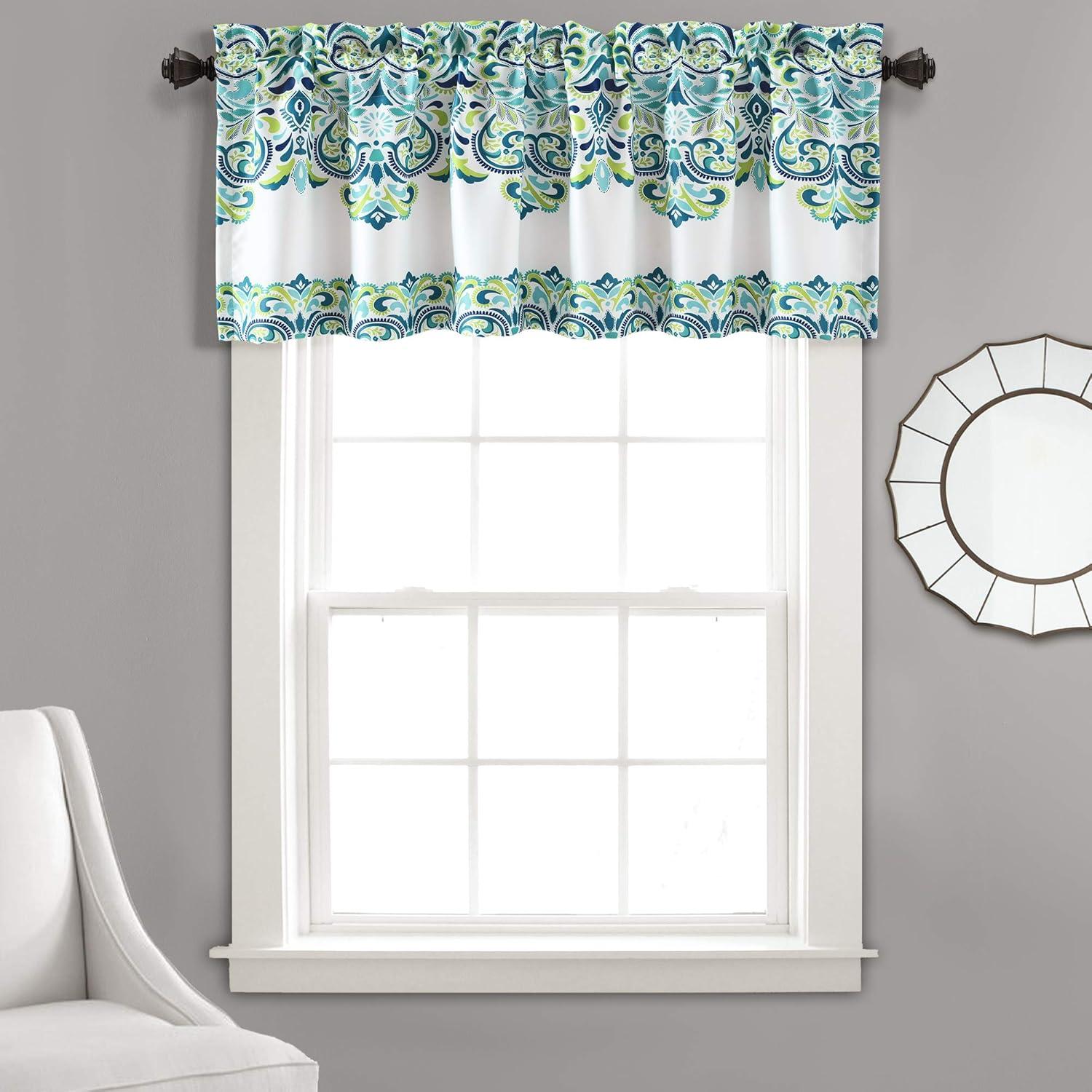 Clara Damask Tailored 52'' W Window Valance