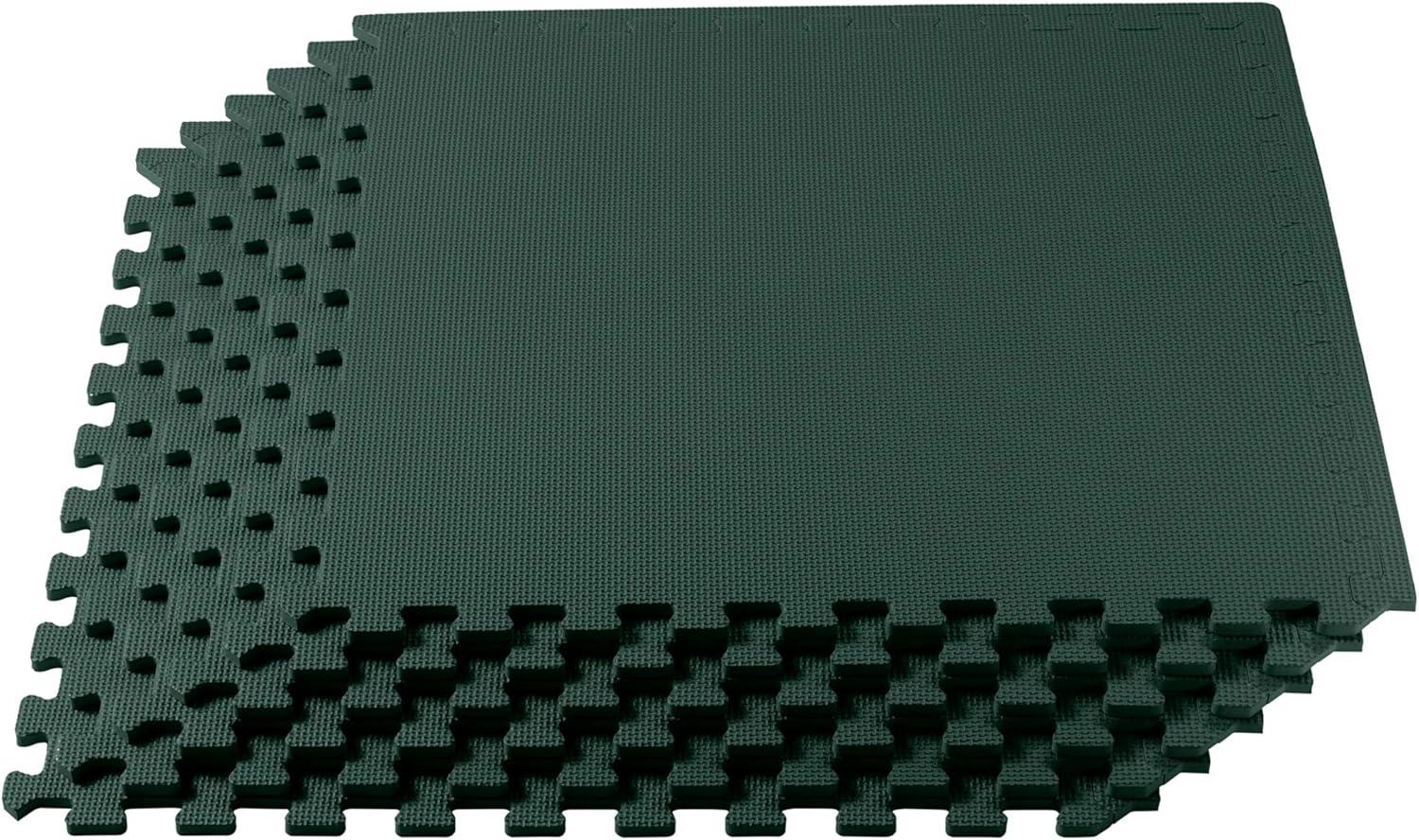 We Sell Mats 1/2 Inch Thickness Multipurpose EVA Foam Floor Tiles, Interlocking Floor Mat for Indoor Gym and Home Use 100 Square Feet (25 Tiles) Hunter Green