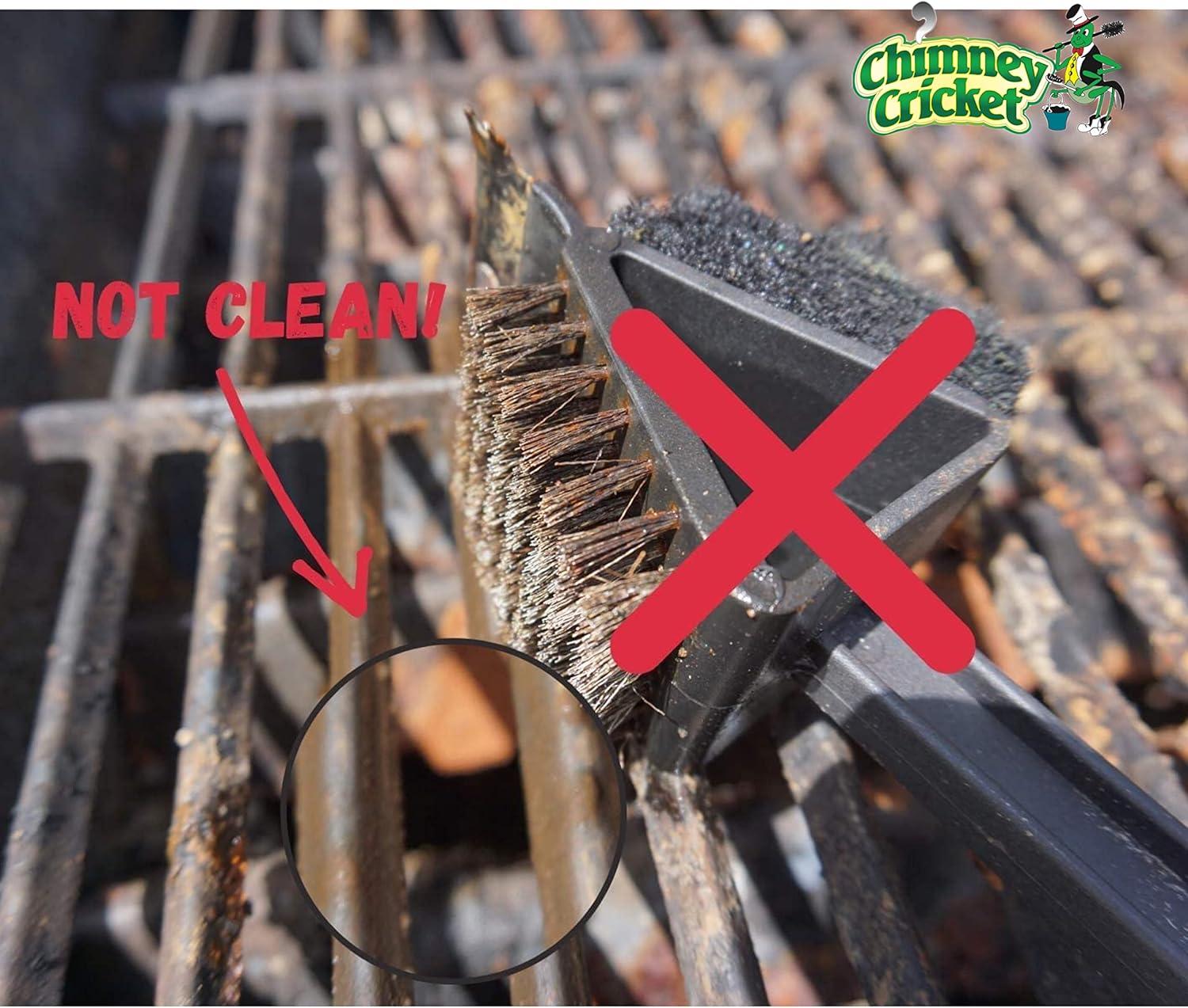 Chimney Cricket BBQ Grill Brush & Scraper-Bristle Free for Safety & Deep Cleaning Barbecue Grill Cleaning Scrubber - 18"