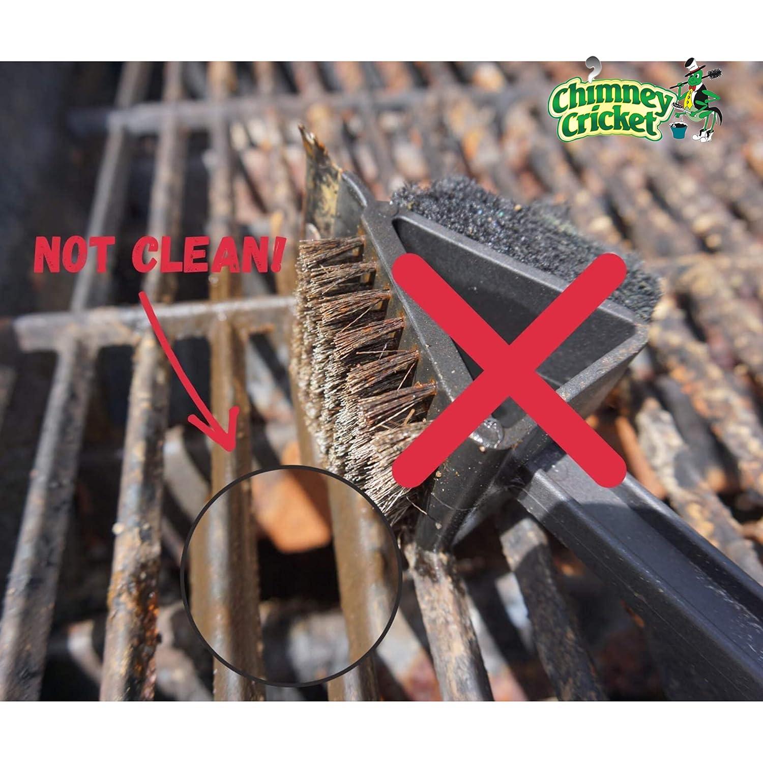 Chimney Cricket BBQ Grill Brush & Scraper-Bristle Free for Safety & Deep Cleaning Barbecue Grill Cleaning Scrubber - 18"