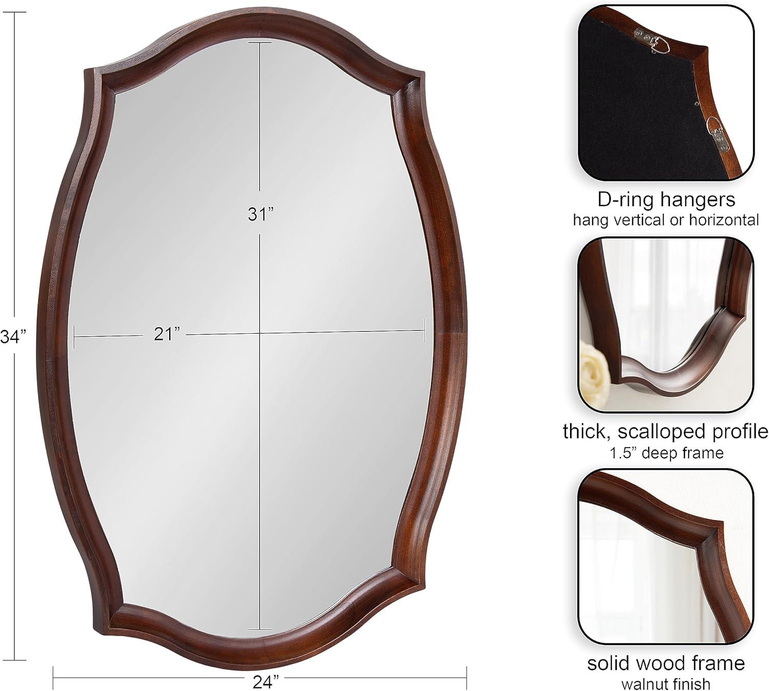 Kate & Laurel All Things Decor 24"x34" Hatherleigh Scallop Wall Mirror