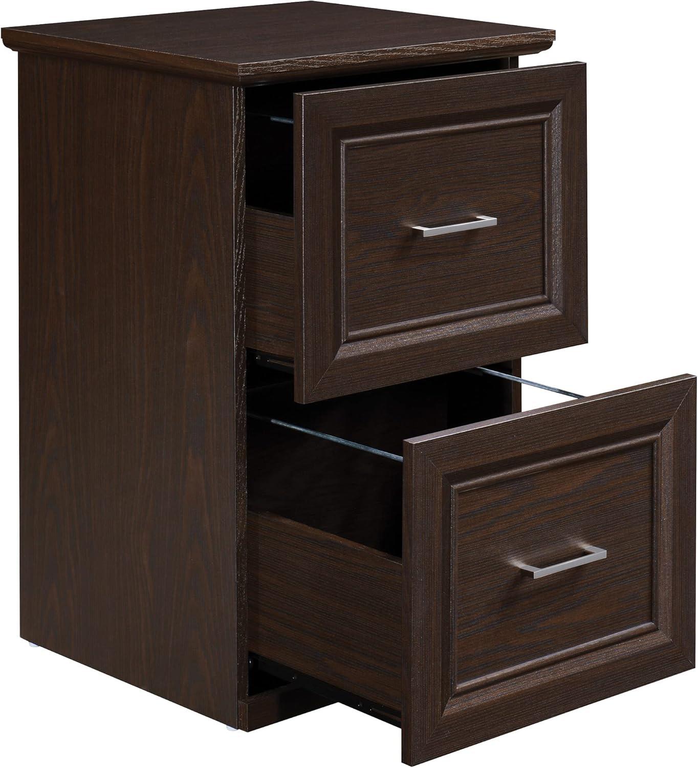 Jefferson Espresso Vertical 2-Drawer File Cabinet with Euro-Glide