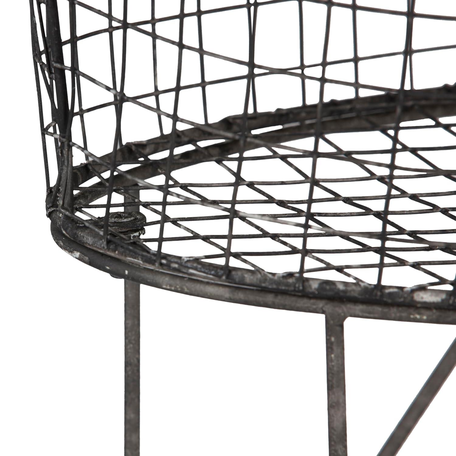 Metal Vintage Laundry Basket with Wheels - Storied Home: Garment Storage, Multipurpose Basket