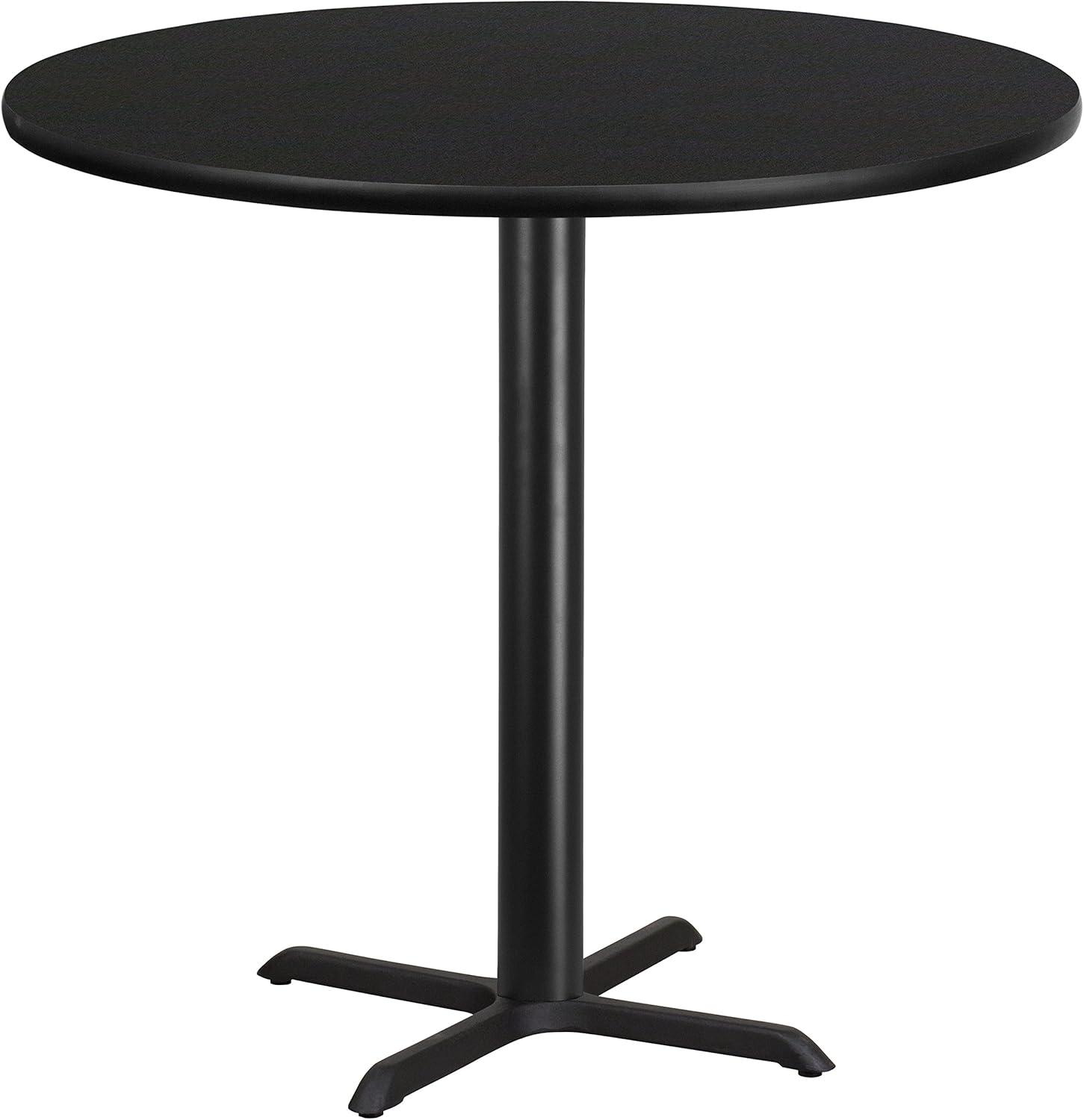 Carrus Round Laminate Dining Table Top with X-Shaped Base