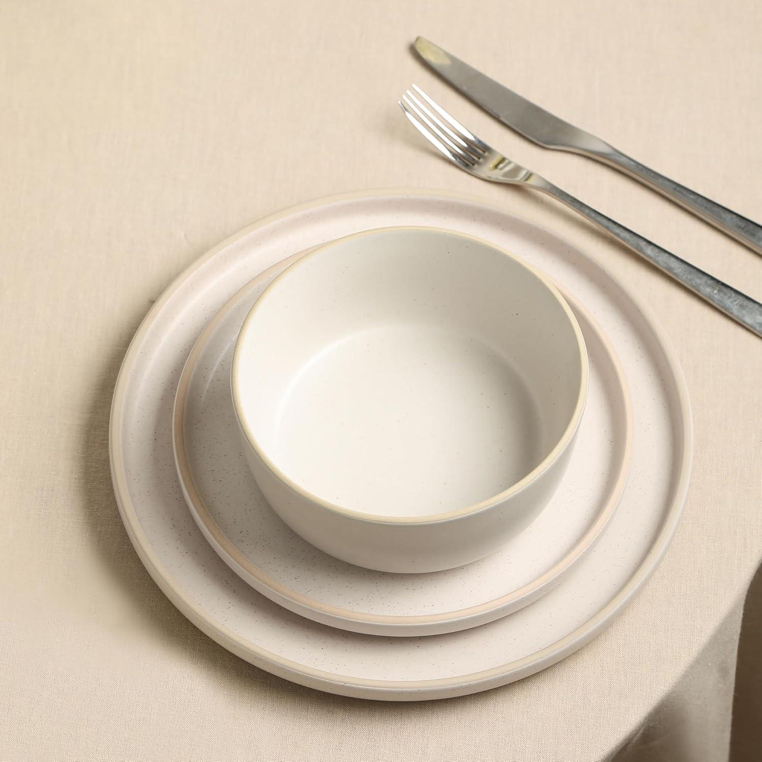 Earth & Clay Amber 24-Piece Dinnerware Set Stoneware
