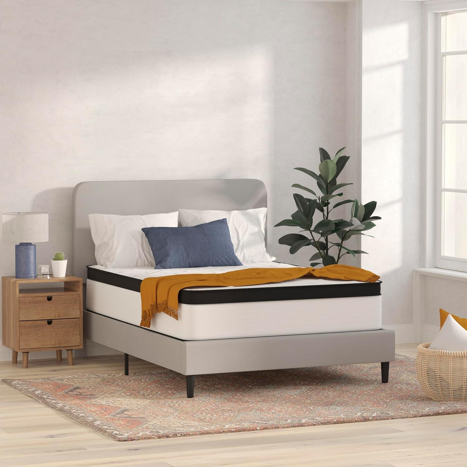 Flash Furniture 12" Hybrid Firm Pocket Spring Mattress, Full Mattress in a Box-Premium Mattress