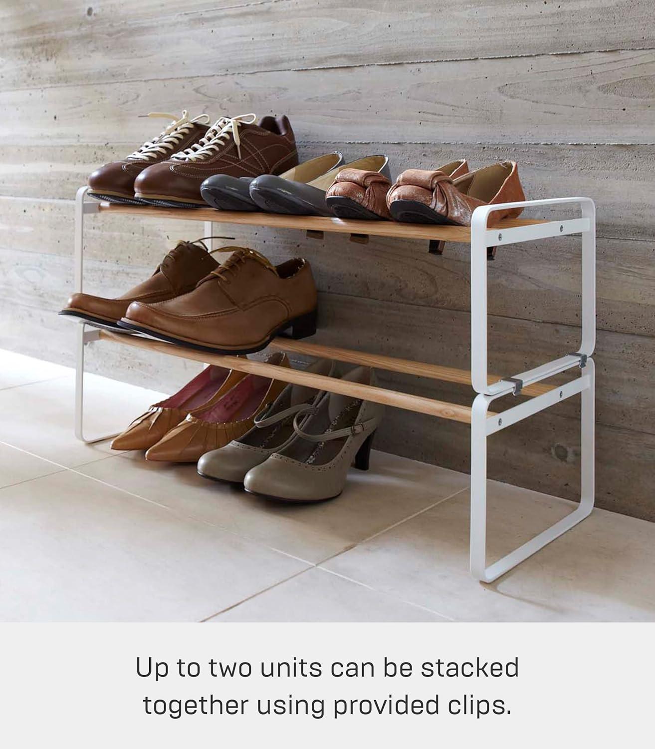 Yamazaki Home Shoe Rack, Steel, Expandable, Stackable