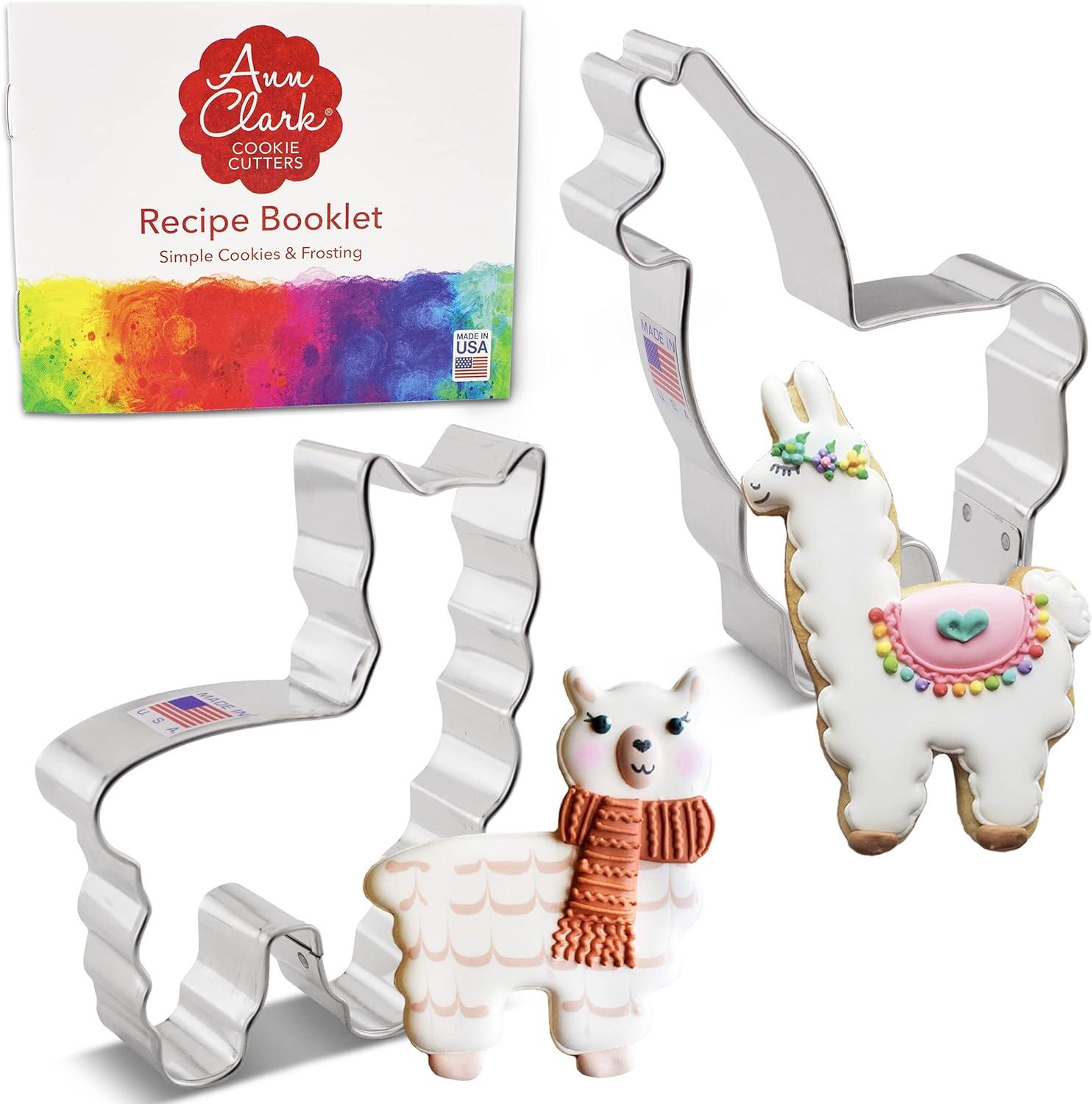 Llama and Alpaca Metal Cookie Cutter Set, 2-Piece