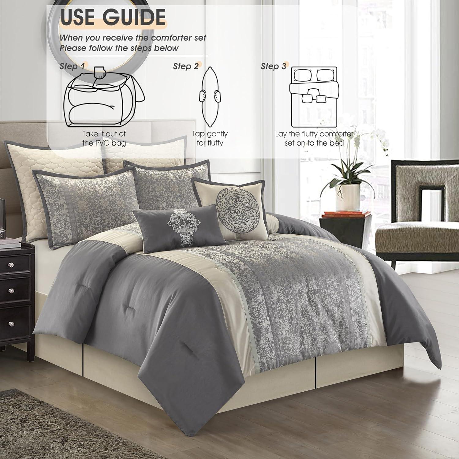 Nanshing America, Inc Arabesque 8 Piece Traditional Comforter Set