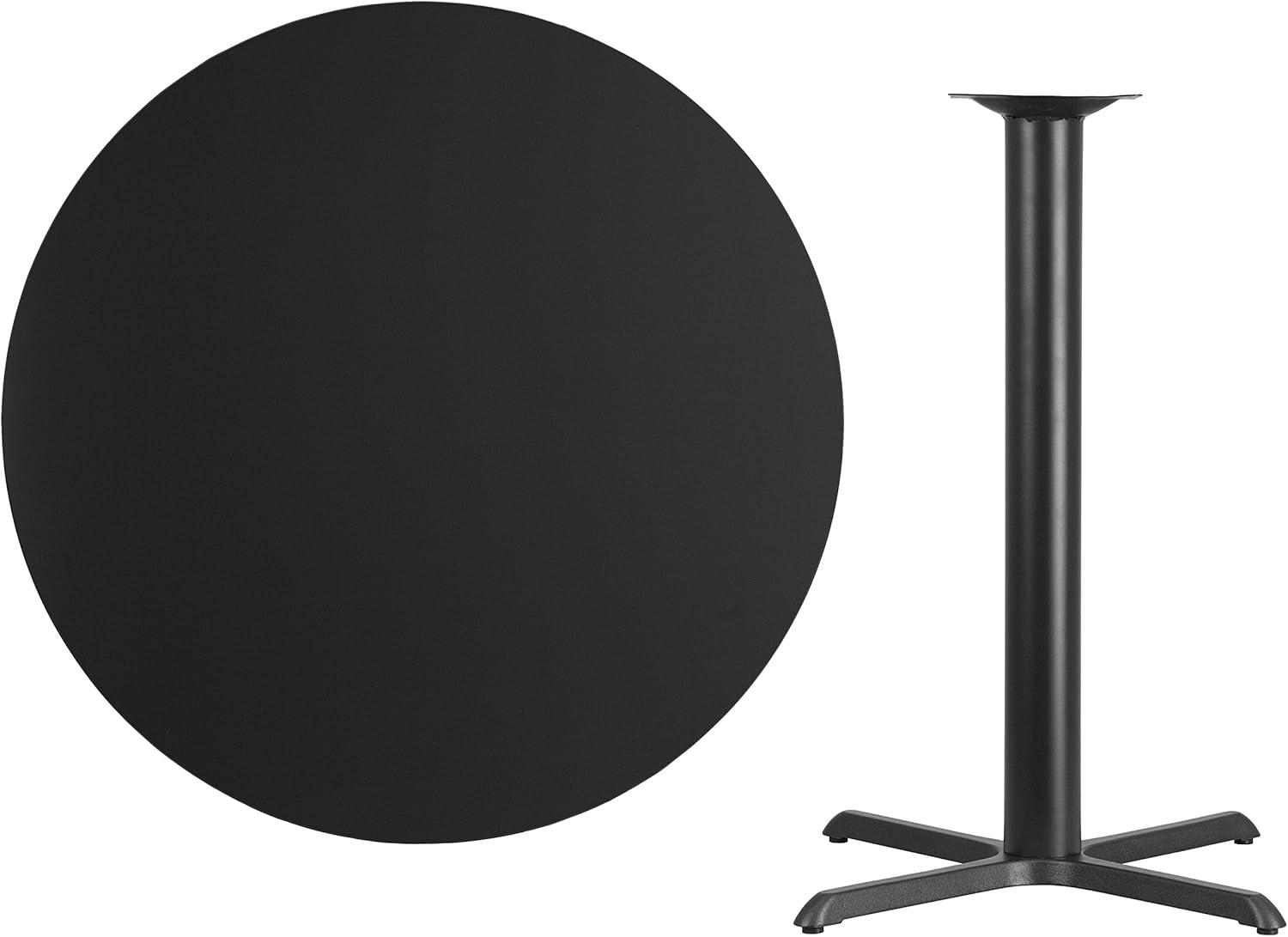 Carrus Round Laminate Dining Table Top with X-Shaped Base