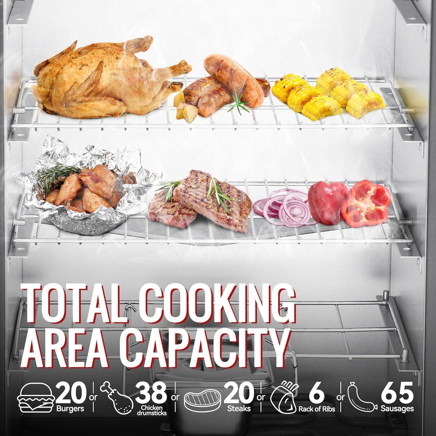 Royal Gourmet Royal Gourmet 28-Inch Analog Electric Smoker with 3 Cooking Grates, 1350W Output, Adjustable Temperature Control, Black