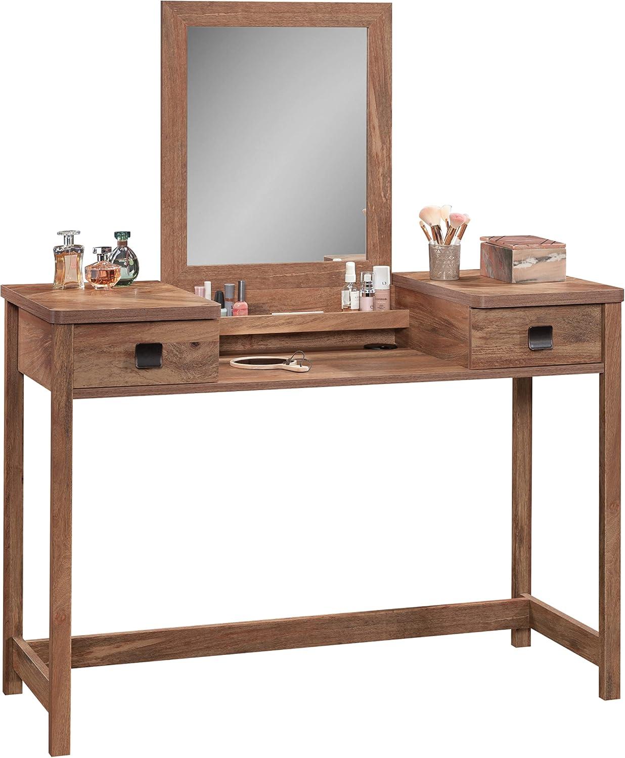 Sindoori Mango Herringbone Vanity Table with Mirror and Drawers