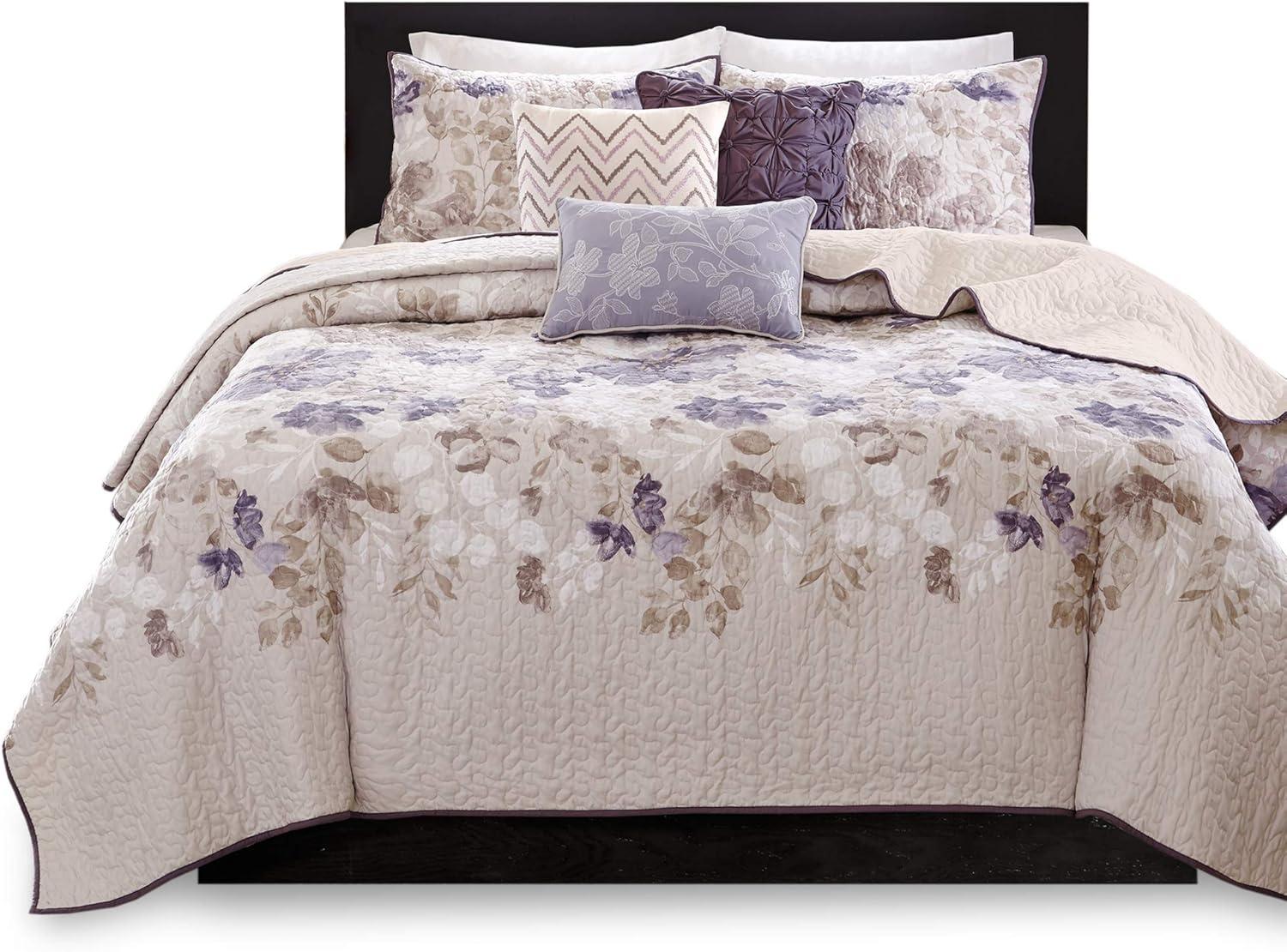 Floral 6 Piece Quilt Set with Throw Pillows