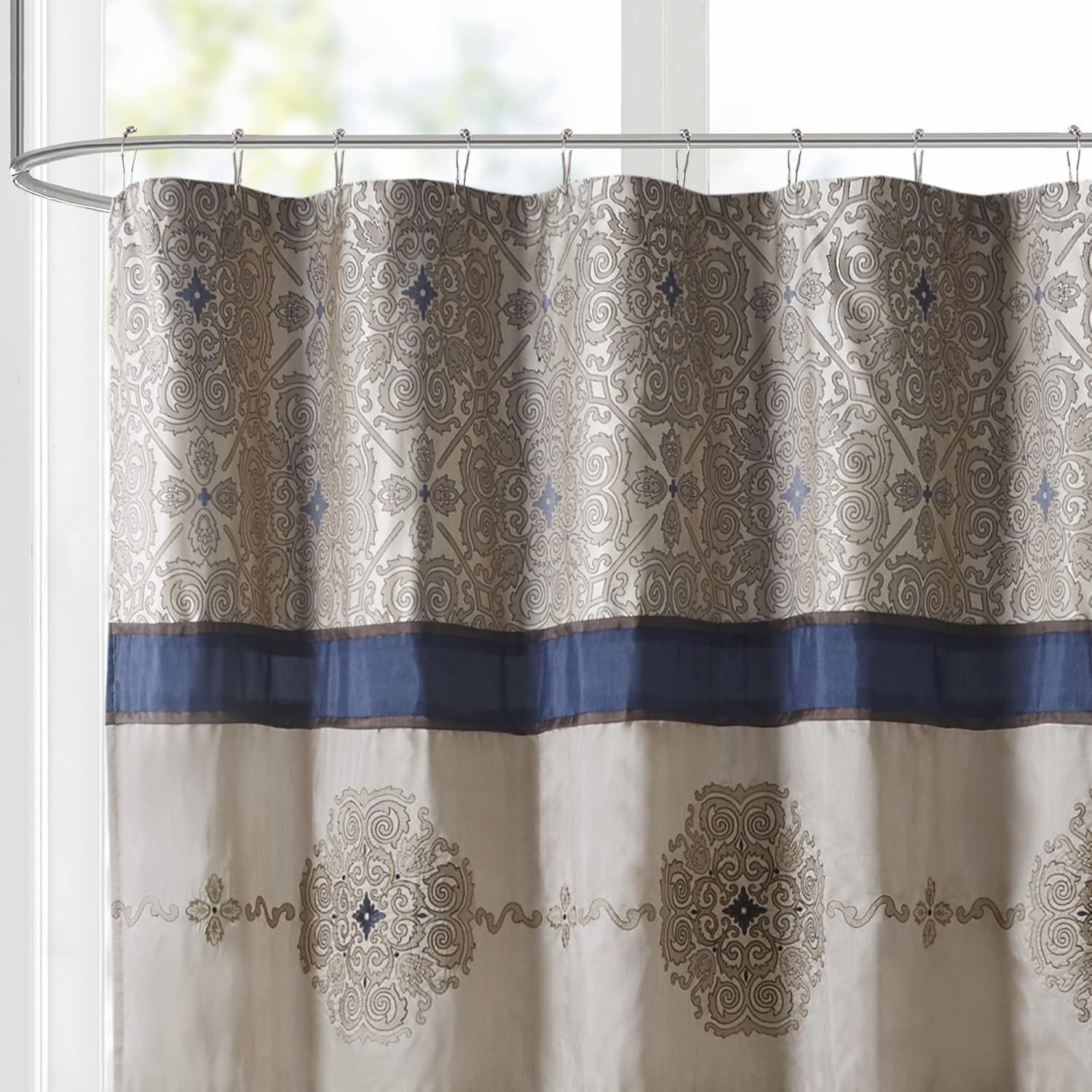 Donovan Embroidered Shower Curtain