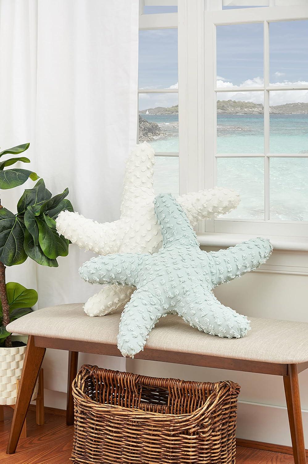 C&F Home 25" Green Starfish Shaped Coastal Accent Throw Pillow Decor Decoration 25.0 in.