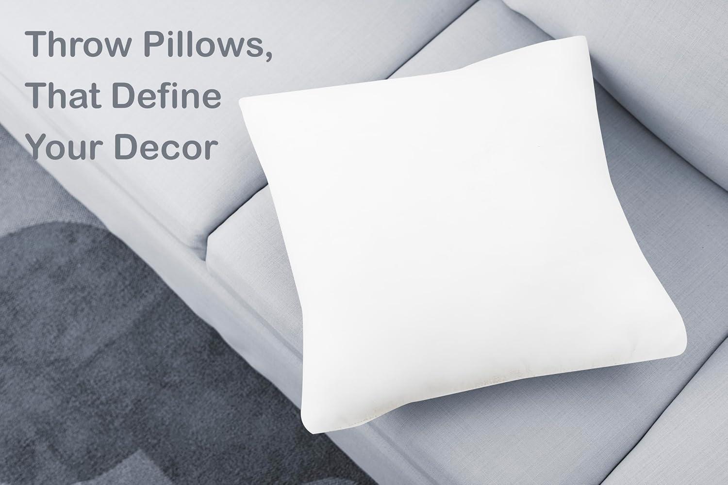Holiday Deal Selection Phantoscope Hypoallergenic Square Form Sham Stuffer Throw Pillow Insert,22" x 22", 2 Pack