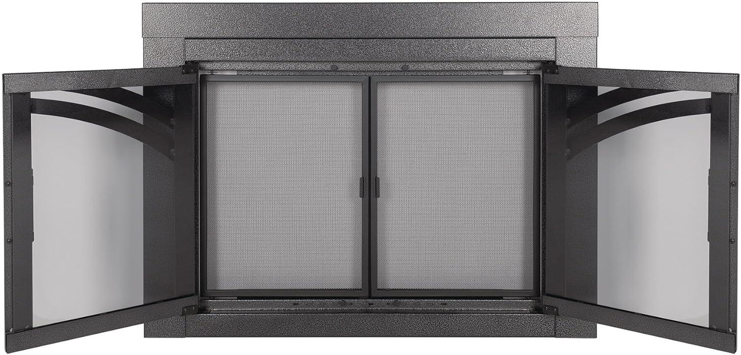 Axel Glass Firescreen Hammered Black - Small