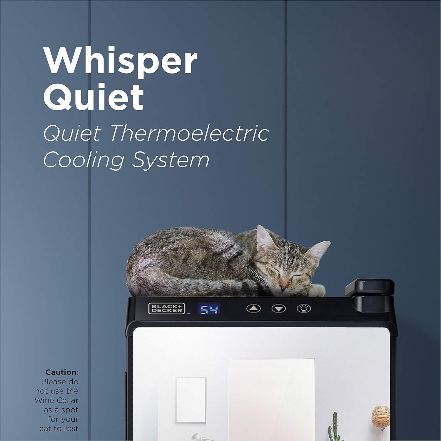 BLACK+DECKER BD6 Series BLACK+DECKER 6 Bottle Wine Cellar,  Mirror Door- Black